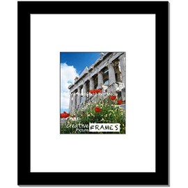 Creative Picture Frames 16” x 20” Black Picture Frame Includes White Mat/Black Core to Hold 8x10-inch Media, Includes Installed Sawtooth Hangers