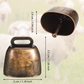 Ripeng Cow Horse Sheep Grazing Copper Bells Small Brass Bells Cattle Goat Farm Loud Bronze Bell Long Distance Horse Sheep Iron Bells for Christmas Decoration, 2 Colors (10 Pieces)