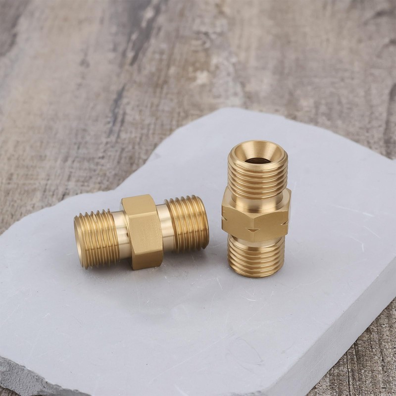 LT Easiyl 2 PCS 9/16"-18 Welding Hose Coupler Adapter Brass