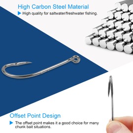 Octopus Fishing Hooks,110Pcs Baitholder Fishing Hooks Barbed Fishing Jig Hooks High Carbon Steel Bait Keep Hooks Offset Circle Octopus Hooks for Saltwater Freshwater Size #8-6/0
