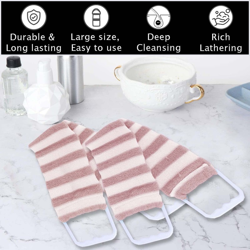 HOMESHOPA Back Scrubber for Shower, Exfoliating Loofah Back Scrubbing Strap
