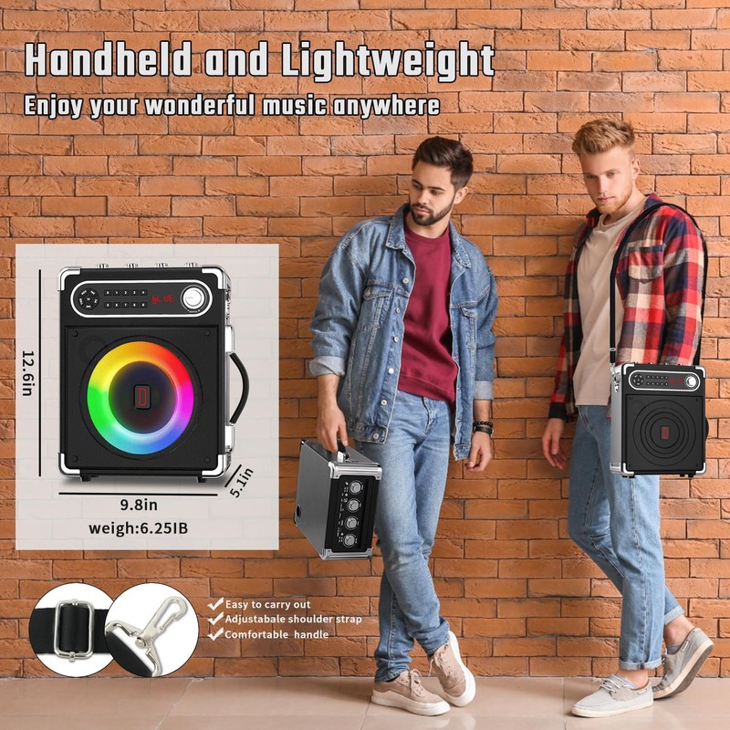 Karaoke Machine with 4 Wireless Microphones, Portable Bluetooth 5.1 Speaker