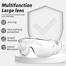 Salfboy 50 Pack Safety Glasses Over Eyeglasses with Anti-Fog and Scratch Resistant ANSI Z87.1 Eye Protection for Lab Goggles Nurses Workers Architect