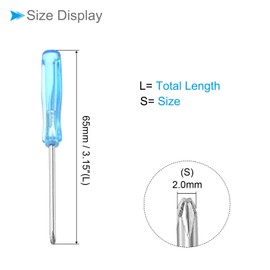 CoCud Mini Phillips Screwdrivers, Size 2.0mm, Length 65mm, Carbon Steel, Small Phillips Screwdrivers with Non-Slip Handle, Pack of 2