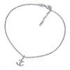 SILVEGO Women's Anklet 925 Sterling Silver with Anchor Pendant, Silver,