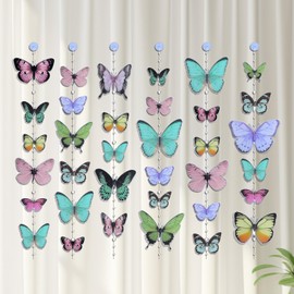 DWOOKE Butterfly Wall Decor DIY Butterfly Door Curtain Decorations Craft Kits Sweet Colorful Butterflies Hanging Decor for Wedding Home Birthday Butterfly Theme Party Supplies