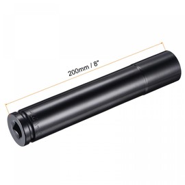 sourcing map 1/2" Drive by 27mm Deep Socket, Heat-Treated CR-V Steel 8" Length, 6-Point Metric Sizes