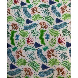 P&B TEXTILES-DEEP BLUE SEA #04835-WHITE SEAWEED BY STEPHANIE PETERSON JONES- BTY