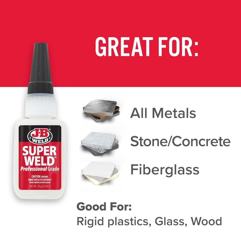 J-B Weld 33120H SuperWeld Adhesive Clear Super Glue 20g