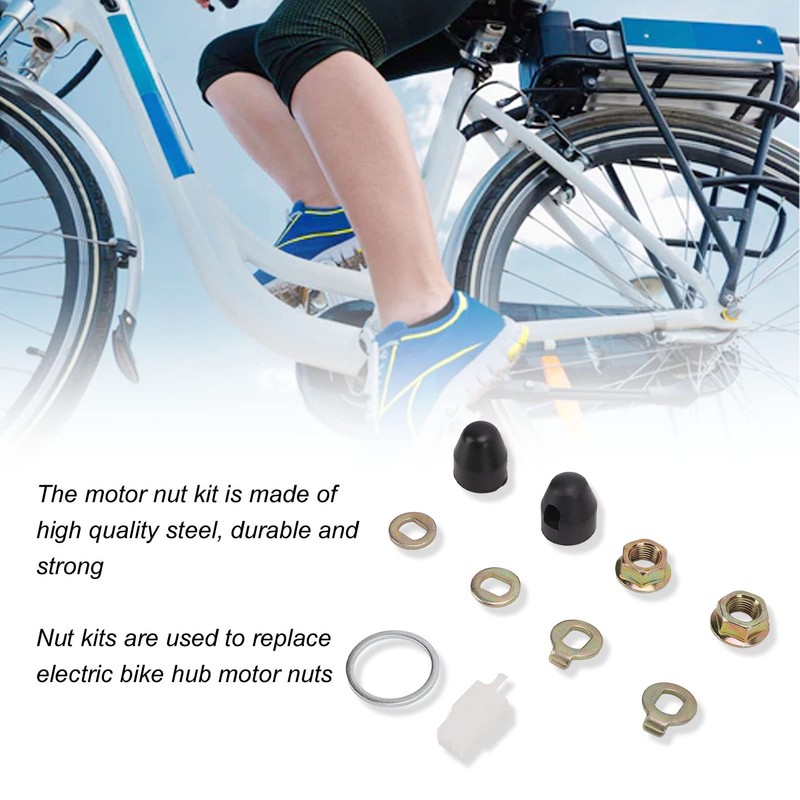 M14 Nuts Washer Kit Bicycle Hub Motor Nuts Kit Steel