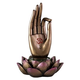 Top Collection Quemador de incienso Vitarka Mudra mano de Buda y flor de loto