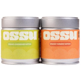 OSSU - Lemongrass + Turmeric - Organic Matcha Tea Powder | Japanese | Pack of 2 | 40g Tins | True Ceremonial Grade | Spring Harvest | UJI, Kyoto | Stone-Ground