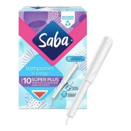 Tampones Saba V-largo Flujo Súper Abundante 6 Paq Con 10 Pzs