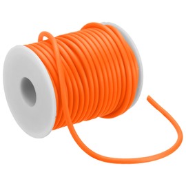 PATIKIL Hollow Pipe Rubber Cord 16 Yards 4mm, PVC Rubber Tube Cord 2mm Hole with Plastic Spool for Knitting Beading DIY Craft, Orange