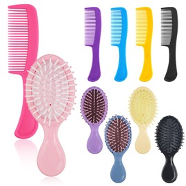 Bulk Hair Brush and Combs Set, Individually Wrapped Detangling Brushes for Wet & Dry Hair, Disposable Hairbrush for Women Men Travel Hotel Shelter Charity Supplies 5 Colors (5.5 inch, Count, 30)