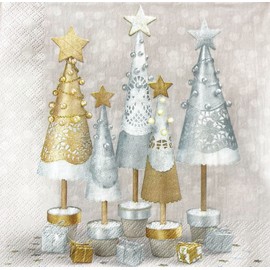 Keep Unique 20-ct 6.5'x6.5' Christmas Paper Luncheon Decoupage Napkins, 3-Ply Servilletas Holiday Decorative Napkin for Art, Dinner and Party, Disposable Napkins Decorative (Christmas Tree)