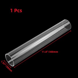 Oedema 1 Pcs Round PVC Tube Clear Pipe Rigid Plastic Tubing 50mm (1.97") OD 300mm(12") Length Plastic Pipe for Lighting, Water Plumbing
