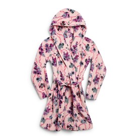 Vera Bradley Women's Plush Fleece Robe (Extended Size Range), Hope Blooms Light Pink, Small - Medium