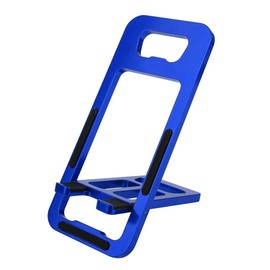 RZXYLRC Universal Cell Phone Tablet Desktop Holder Foldable Metal Phone Stand 2 in 1 Creative Bottle Opener Adjustable Portable Phone Stand (Blue)