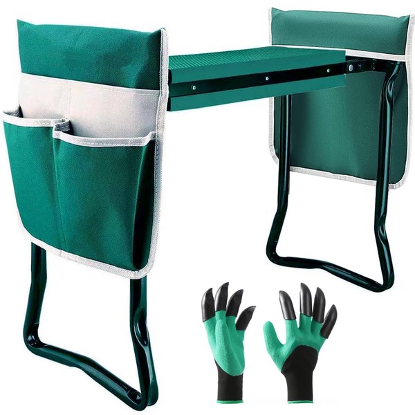 Garden Kneeler and Seat with Tool Bag Pouch,Portable Lightweight Garden