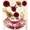 Bridal Shower Decorations Burgundy Gold/Bachelorette Party Decorations /Fall Bridal Shower