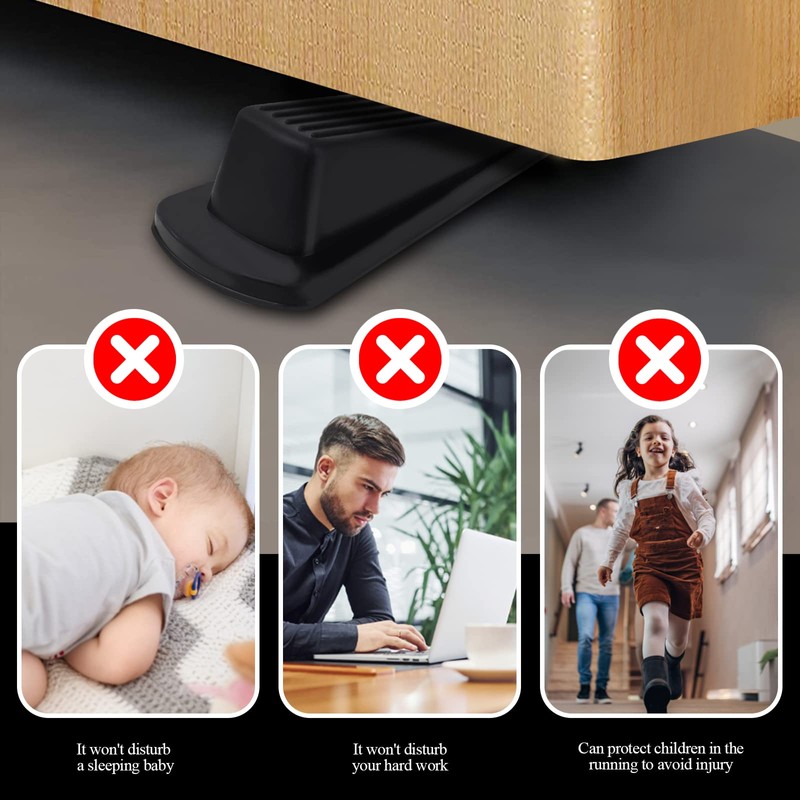 4 Pack Door Stoppers, Rubber for Bottom of Door, Rubber