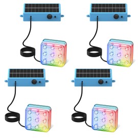 Yichuke Solar Pool Lights, Pool Lights, 10-Color 4-Mode Light Sensing LED，Underwater Swimming Lighting with Timer Off, 2025 Submersible Pool Lights for Above Ground In-ground Inflatable Pool-4 Pack