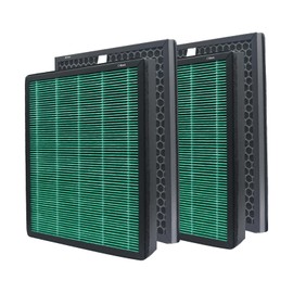 2 Pack Replacement Filter Compatible with Coway AIRMEGA Max2 400 400S 400(G) 400S(G) Air Purifier, Max2 Green H13 True HEPA Active Carbon Filter, AP-2015-FP