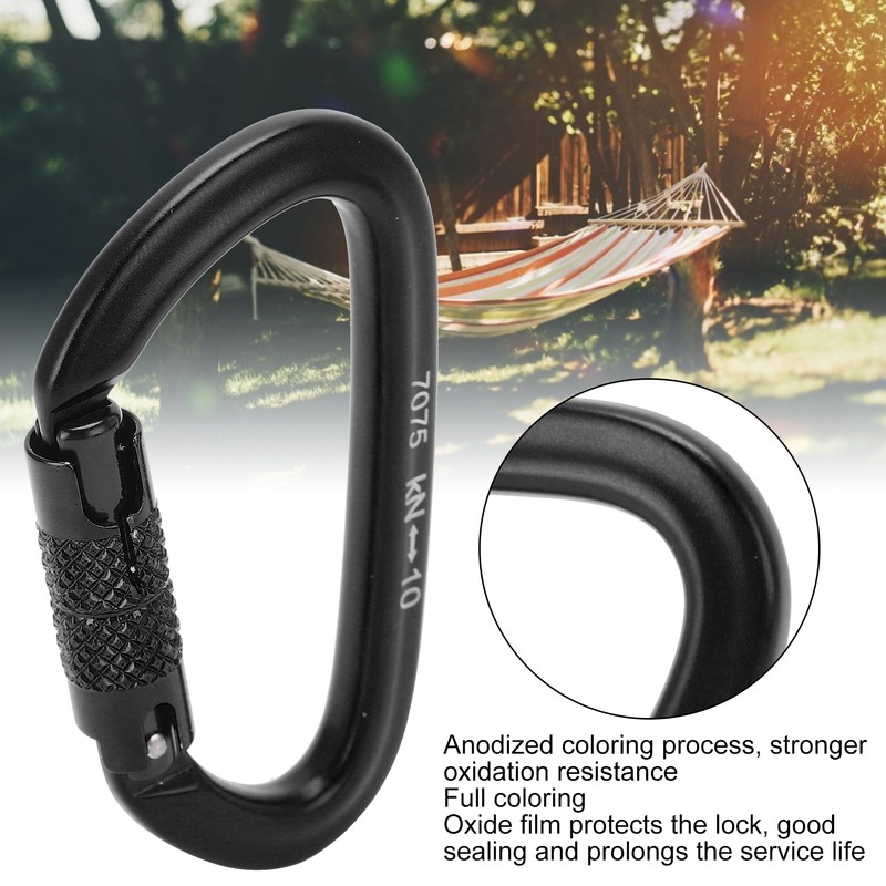 Aluminum Auto Locking Climbing Carabiner Clips Twist Lock DRing Clip