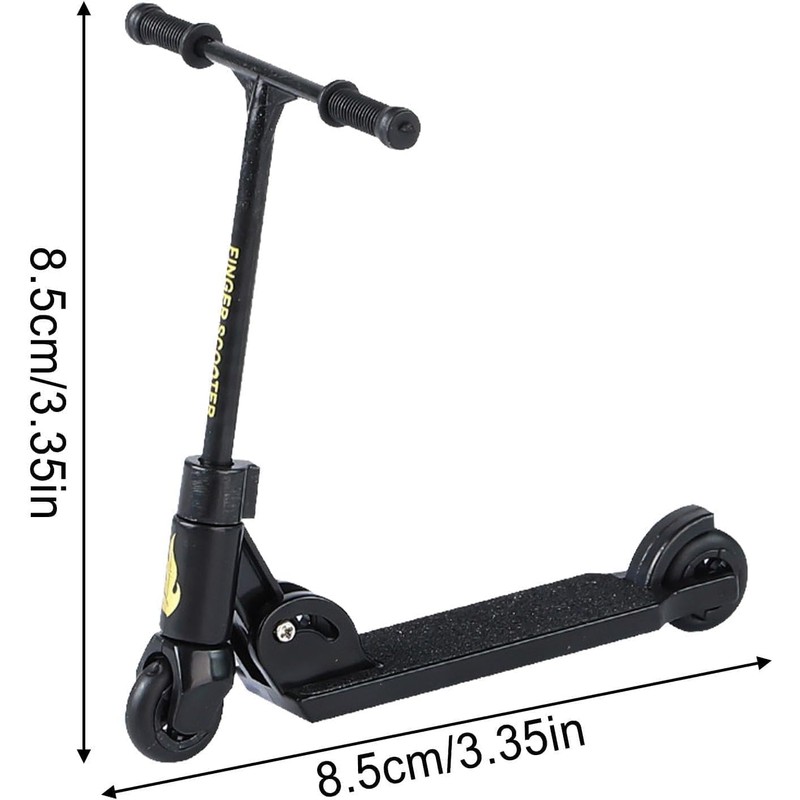 Wpppan Black T Head Finger Scooter, 2-Wheeled Scooter, Foldable with
