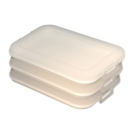 Set of 3 Food Storage Containers with Integrated Serving Plate, Food Storage Box, Food Containers, Stackable, BPA-Free, Kitchen Supplies, Plastic Cream White