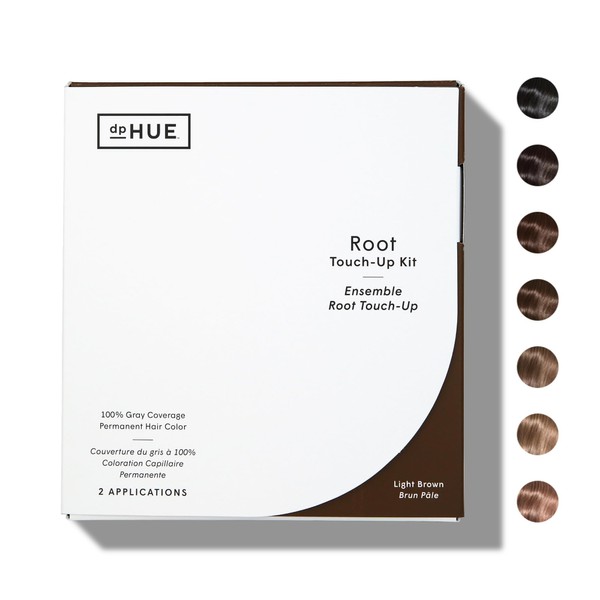 dpHUE Root Touch-Up Kit, Light Brown - Permanent Hair Color for Gray Coverage - Includes Two Applications - Paraben, SLS & SLES Sulfate Free - Leaping Bunny Certified
