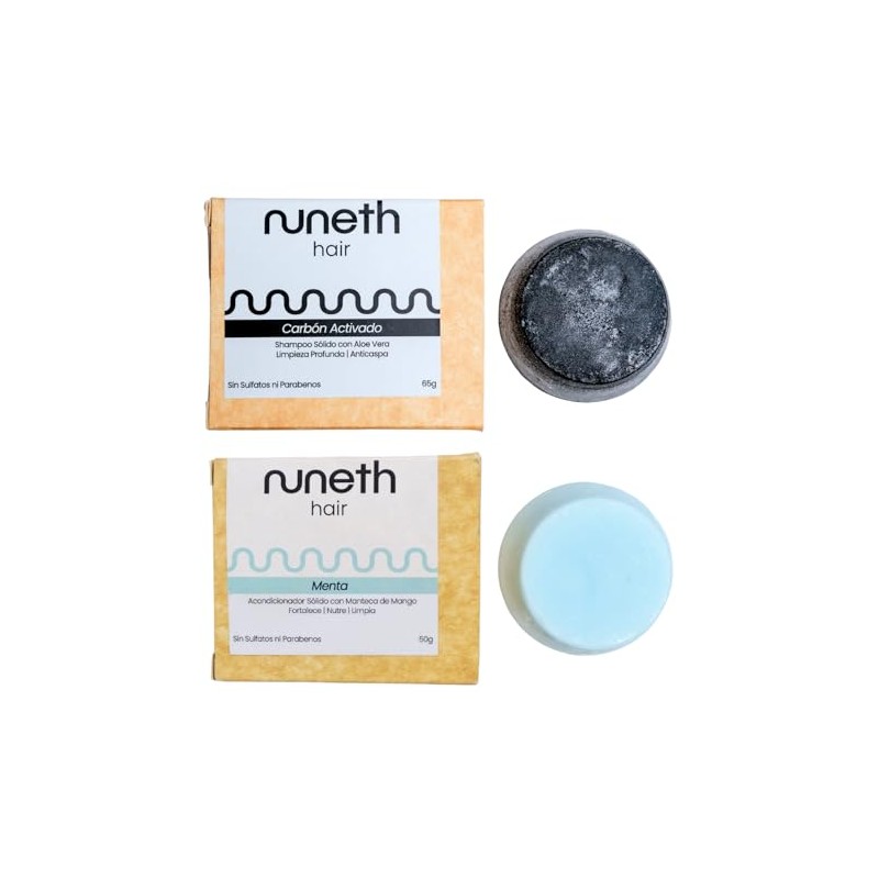 Kit Anticaída Nuneth - Shampoo Sólido de Jojoba, 65gr y
