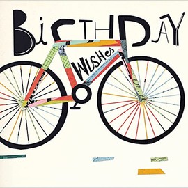 Woodmansterne Artistic Open Male Happy Birthday Greeting Card - Eco-friendly - From The Mambo Range - Bike