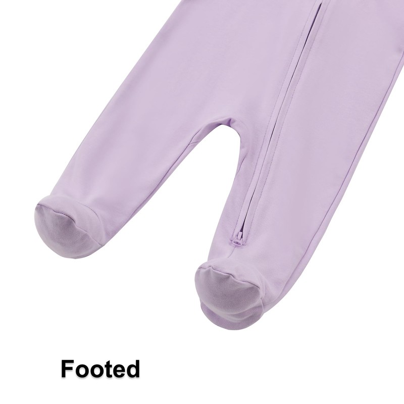 Aablexema Baby Organic Cotton Footed Pajamas Zip Up Preemie Newborn