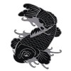 Large Japanese Koi Carp Back Patch Grey - 18.7 x
