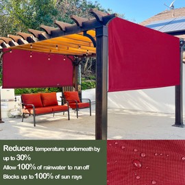 Alion Home Waterproof Pergola Covers - Pergola Replacement Canopy - Universal Replacement Canopy for Pergola (16' L x 9' W, Burgundy Red)
