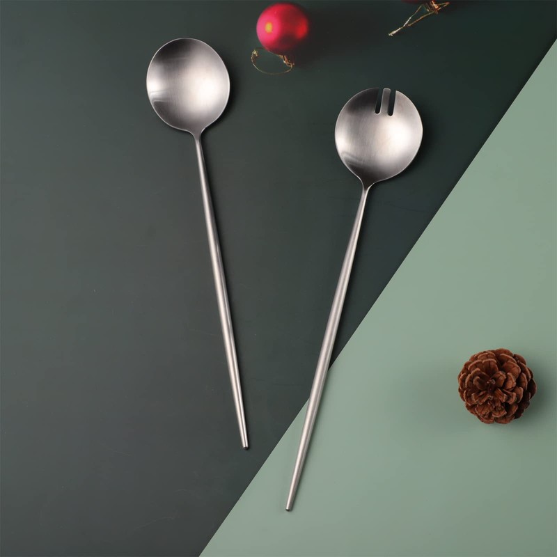 Zerophilo Salad Servers,Spoon and Fork Set 11.41 inch,18/10 Stainless Steel