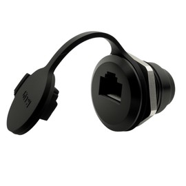 QINJOOELC RJ45 Shielded Panel Mount Coupler RJ45 Ethernet LAN Connector CAT6 Female to Female Waterproof Round Converter Bulkhead Feed Thru Adapter