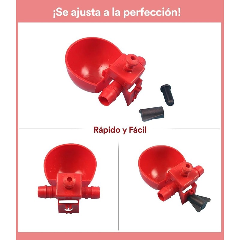 Mebix TRD 10pz Bebedero para Aves, Pollo, Gallina, Codorniz, Gallo,