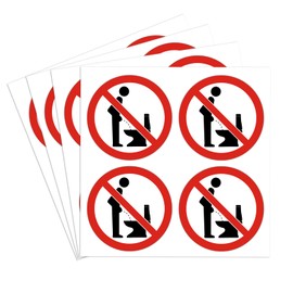 dealzEpic - Do Not Pee in The Toilet While Standing Sign - Round Self Adhesive Peel and Stick Waterproof Warning Vinyl Decal - 1.97 inches in Diameter