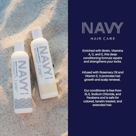 Champú y acondicionador NAVY Hair Care para dar volumen al cabello fino Kit de búsqueda y rescate de 16 onzas líquidas