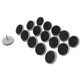 16 x fiXte Furniture Felt Slide Pads Chair Sliders Glides Table Leg Floor Protectors 24mm Diameter with 3mm Thick Felt Pad