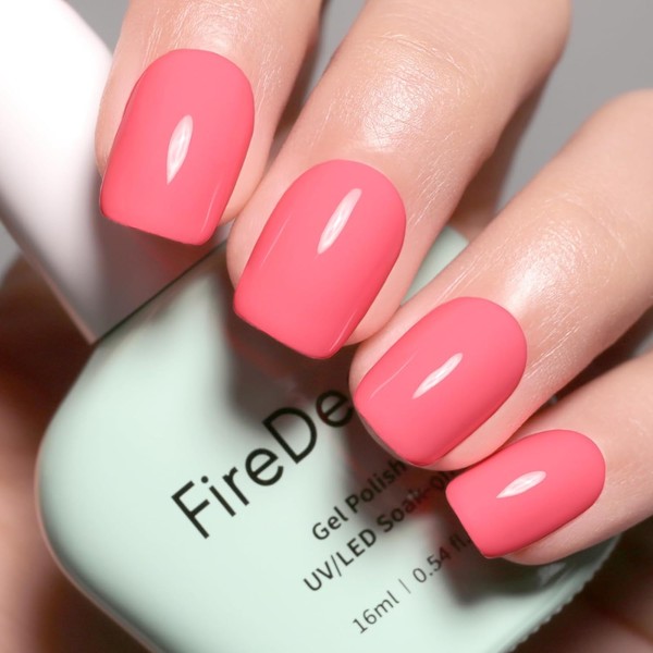 Firedeep 16ml Gel Nail Polish,Love Pink Color Soak Off UV
