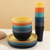 Wheat Straw Dinnerware Sets - SANLUNS 24 Piece Unbreakable Dinnerware