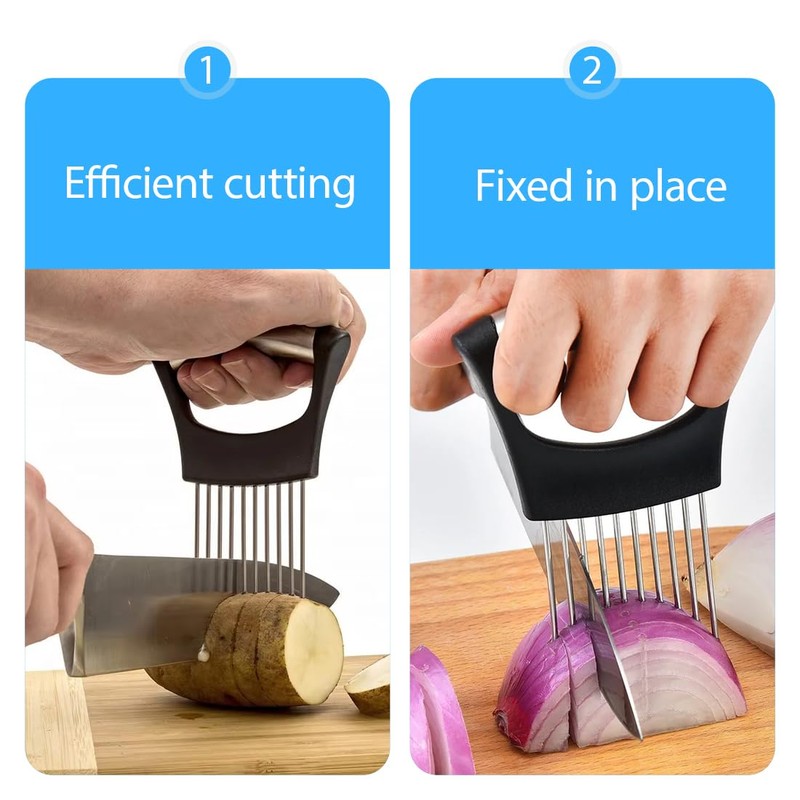 IKOPFLN Stainless Steel Onion Cutter Holder - Onion Cutter -