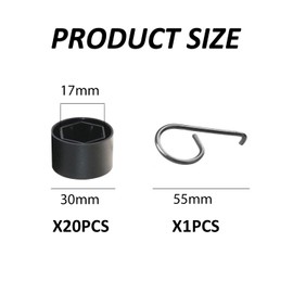 JTMKYO 20 PCS Wheel Nut Caps, Nut Cover Puller, Wheel Bolt Caps, Anti-Theft Screw Caps, Nut Protector Caps, Wheel Nut Caps and Removers (17mm)