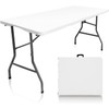 HiEthan Folding in Half Table 5ft, Indoor Outdoor Heavy Duty