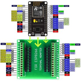 DUBEUYEW ESP8266 V2 Development Board WiFi WLAN Wireless Module ESP-12E CP2102 for Arduino with one ESP8266 Breakoutboard GPIO 1 into 2 (esp8266 kit)