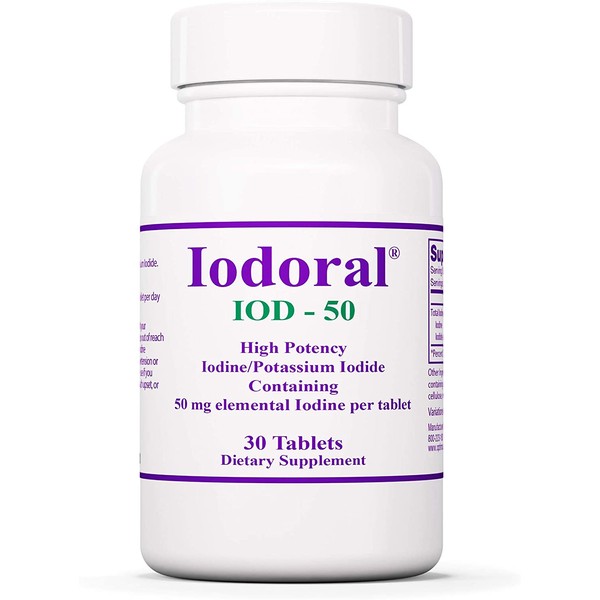 Optimox Iodoral 50 mg - Original High Potency Lugol Solution Iodine Nutritional Supplement - Energy and Thyroid Support - 30 Tablets